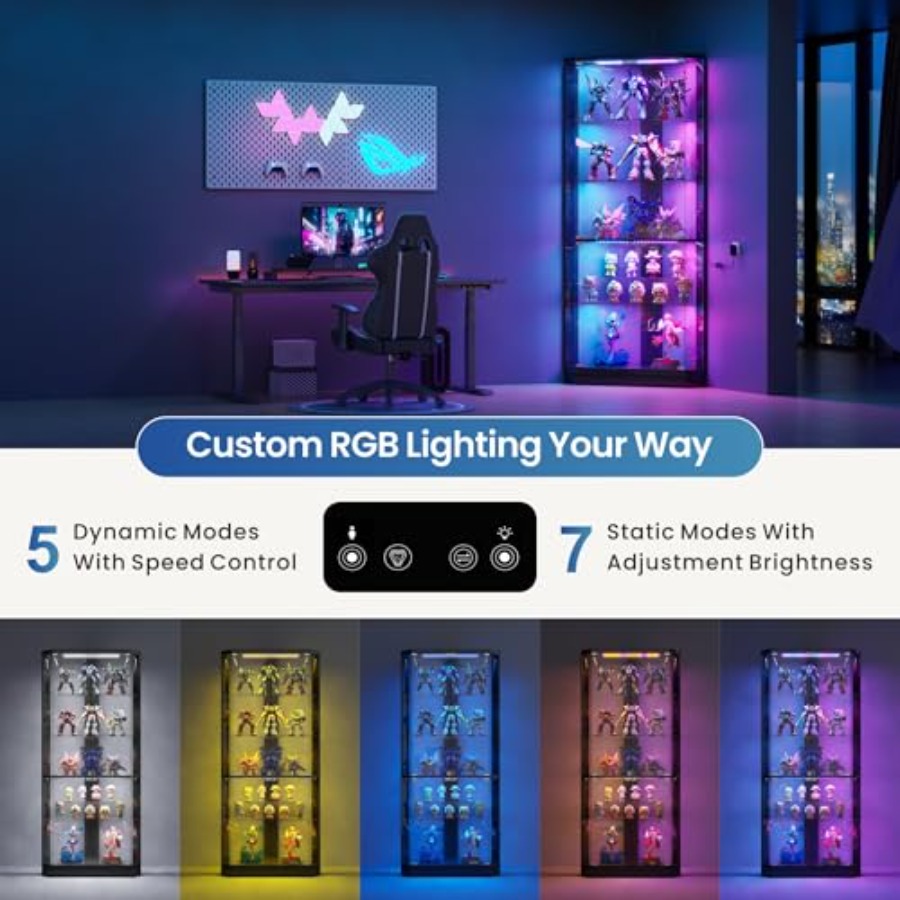 Corner Display Case with RGB L - Display Case Acrylic recension och pris